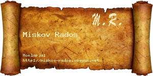 Miskov Rados névjegykártya